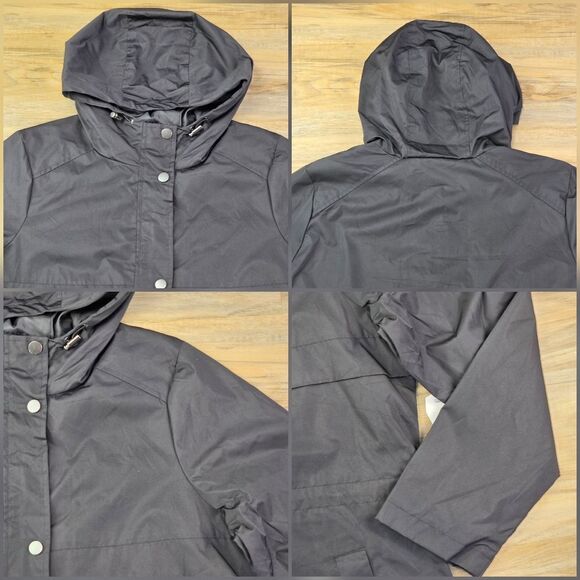 🩵NWT Black Anorak Lightweight Hooded Rain Jacket Large - Picture 8 of 14